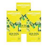Montezuma’s Sea Dog Dark Chocolate with Lime & Sea Salt Bar - 90 g - 3 Pack-Dark chocolate with a bright lime and sea salt flavour.