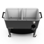 Permasteel 80 qt Rolling Patio Cooler with Divider & Shelf - Black-Extended cooling power keeps drinks chilled for up to 36 hours