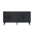 Manhattan Comfort Jodie 64.6" Mid-Century Modern Sideboard - Charcoal Grey-Mid-Century Modern Sideboard and Buffet Stand for Dining Room and Living Room Use