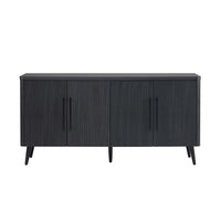 Manhattan Comfort Jodie 64.6" Mid-Century Modern Sideboard - Charcoal Grey-Mid-Century Modern Sideboard and Buffet Stand for Dining Room and Living Room Use