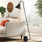 Modway Ayla Marble Base Floor Lamp - Black-PVC Cord