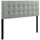 Modway Emily Upholstered Fabric Full Headboard - Grey-Elegantly tufted button headboard