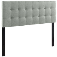 Modway Emily Upholstered Fabric Full Headboard - Grey-Elegantly tufted button headboard