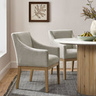 Modway Alton Fabric Upholstered Dining Armchair - Linen Natural-Fixed Seat Cushion