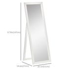HOMCOM Full Length Mirror - 20.1" W x 57.9" H - White-Easy assembly required