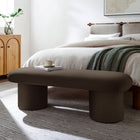Modway Orla Performance Velvet Bench - Chocolate Brown-Round Cylindrical Legs