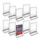Azar Desktop/Countertop Top/Side Loading Acrylic Card Holder - Clear - 10 Pack (152799-BLK-10PK)-Frame material: acrylic