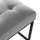 Modway Privy Black Stainless Steel Upholstered Fabric Counter Stool - Black Light Gray-Counter Stool Weight Capacity: 331 lb