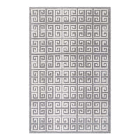 Modway Freydis Greek Key Area Rug - 8 ft W x 10 ft L - White/Light Grey-Greek Key Area Rug