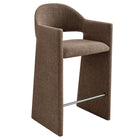 Modway Talia 41" Upholstered Fabric Bar Stool - Mocha-Upholstered Slub Weave Fabric