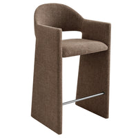 Modway Talia 41" Upholstered Fabric Bar Stool - Mocha-Upholstered Slub Weave Fabric