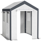 Outsunny 8' x 6' x 7.5' Heavy-duty Walk-in Greenhouse - White- This portable greenhouse is ideal for home gardener enthusiast  