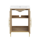 Modway Awaken 24" Bathroom Vanity - Oak/White-9