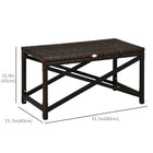 Outsunny Patio Wicker End Table with Plastic Board Under the Full Woven Table Top - Mixed Brown-All hand wovening PE rattan wicker for stylish and tough