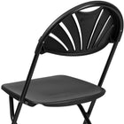 Flash Furniture HERCULES Series Plastic Fan Back Folding Chair - Black-Dry assisting drain holes