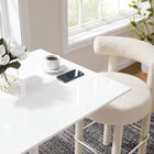 Modway Lippa 28" Square Wood Bar Table - White-Seats 2