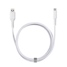 Basic Tech 6 foot Type-C Braided Cable - White-Includes organization strap