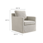 Modway Serene Fabric Slipcovered Swivel Armchair - Linen-Premium Fabric Upholstery