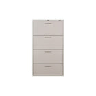 ProSource 30" Lateral File Cabinet, 4-Drawer, Grey-Fixed-front drawers with designer-style metal handles