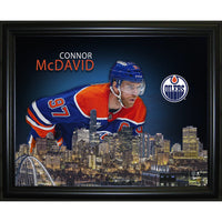 Connor Mcdavid Edmonton Oilers Skyline - Framed Print - 20" x 16"-Premium virtual frames