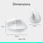 Logitech Lift Vertical Ergonomic Mouse - Off-White-10