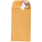 Jam Paper #3 Coin Business Commercial Envelopes with Peel and Seal Closure - 2 1/2" H x 4 1/4" W - Brown Kraft Manila - 100 Pack-Envelopes feature a self-adhesive strip for quick and easy closure