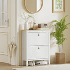 HOMCOM Shoe Cabinet with 2 Flip Drawers in Narrow Design - White-Slim design is great for small homes and tight spaces