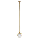 Hudson&Canal Cieonna 9.38" Wide Pendant with Glass Shade - Brass/White Milk-Glam design for your entryway, foyer, or kitchen