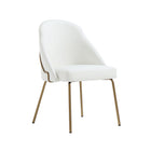 Manhattan Comfort Gracie 24.2" Modern Leatherette Upholstered Dining Chair - White and Gold - Set of 4-Weight Capacity: 275 lb. Each
