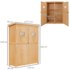 Outsunny Wooden Garden Shed with Two Windows - 4 x 1.5ft - Nature Wood-Tilted roof with asphalt covering stops water gathering stagnating 
