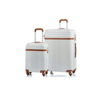 Champs Vintage 2-Piece Hardside Luggage Set - 4-Wheeled & Expandable - Ivory-2-Piece Set, 29"/21"