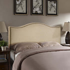 Modway Curl Nailhead Upholstered Queen Headboard - Cafe-Nail button trim