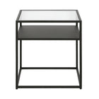 Hudson&Canal Ada 20"W Square Side Table - Blackened Bronze-Features a tempered glass top