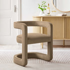 Modway Winslow Barrel Performance Velvet Dining Chair - Taupe -Stain-Resistant Upholstery