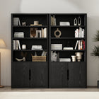 Manhattan Comfort 2-Piece Rivington 40" Modern 4-Shelf Bookcase Cabinet - Black-4 spacious open shelves provide generous storage for books, decor, or baskets