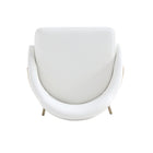Manhattan Comfort Gracie 22" Modern Leatherette Upholstered Barstool - White and Gold - 2 Pack-22" L x 23" W x 41.1" H