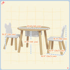 Qaba Kids Table and Chair 3-Piece Set with Mesh Bag and Bear-Shaped Chairs-Bear-shaped backrests add a fun touch to each chair 