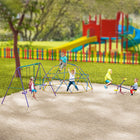 Outsunny Metal Kids 4-Seat Seesaw - Multicoloured-4 seats design, can accommodate 4 children to play together 
