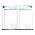 Blueline 2027 Daily Planner with Perfect Binding - 8" x 5" - Black-Perfect binding with hard lizard-like cover