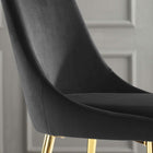 Modway Viscount Modern Accent Performance Velvet Dining Chair - Black-Gold Stainless Steel Legs