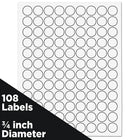 JAM Paper Round Circle Label Sticker Seals - 3/4" - White -  4 Pack-Size: 3/4"