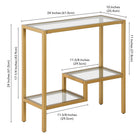 Hudson&Canal Lovett 24"W Rectangular Side Table - Brass-9