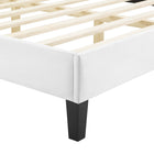 Modway Gwyneth Tufted Performance Velvet Full Platform Bed with Black Wood Legs - White-8