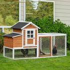 Pawhut 44" H Large Chicken Run with Waterproof Roof and Run - Orange-Solid fir wood frame with waterproof paint roof provides all-weather protection 