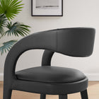 Modway Pinnacle Vegan Leather Dining Chair - Black - 2 Pack-Assembly Required