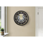 Monarch Specialties Clocks 20" Round Wall Clock - Brown -Made of high-quality materials including a durable plastic frame, a glass surface to keep it dust-free, and a quartz movement for accurate timekeeping