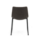 Brassex Caden Visiting Chair - Set of 2 - Vintage Brown-Powder-Coated steel frame