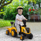 Qaba Caterpillar Licensed Kids Ride on Tractor with Shovel, Trailer - Yellow-Included shovel enhances playtime with digging fun 