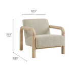 Modway Sereno Boucle Accent Chair - Marble Oak-Rounded Solid Wood Armrests