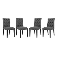 Modway Duchess Fabric Dining Chair - Grey - 4 Pack-Dense Foam Padding for Comfort